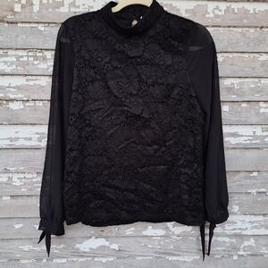 Rose & Olive Black Lace Blouse